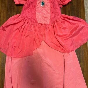 Pink Princess Peach Dress with Jewel Accent
